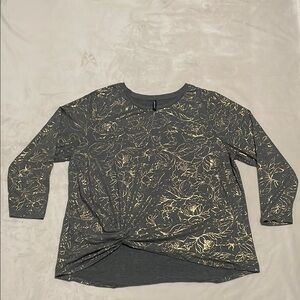 Elegant Gray and Gold Women's Top